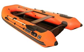 Лодка надувная Forzamarine RIB Навигатор 380Pro, оранжевый-черный (корпус черный)