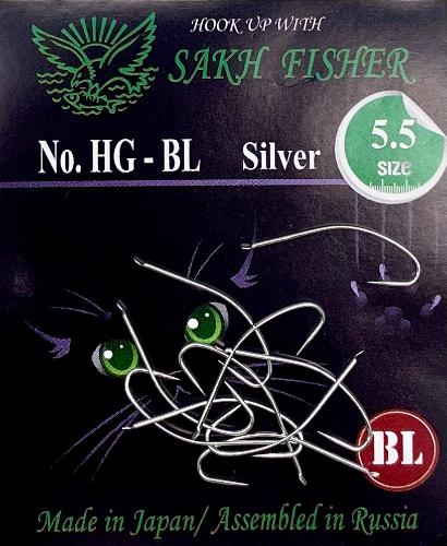 Крючки SakhFisher HG "Кошачьи глазки" Silver №5,5 BL (5,5 мм, 10 шт.) Япония