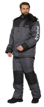 Костюм зимний Huntsman "Полюс", Cell, серый/чёрный (44-46/182-188)
