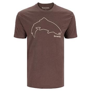 Футболка Simms Trout Outline T-Shirt, Brown Heather (S)