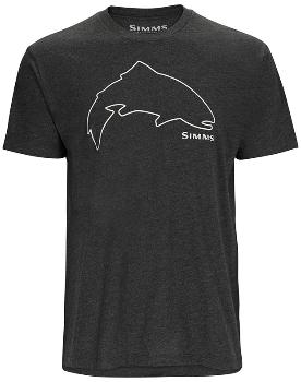 Футболка Simms Trout Outline T-Shirt, Charcoal Heather, (L)