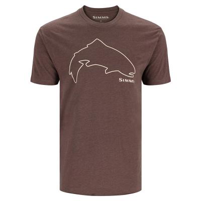 Футболка Simms Trout Outline T-Shirt, Brown Heather (L)