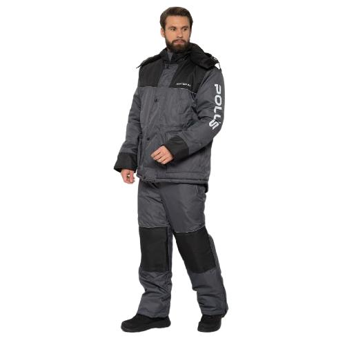 Картинка Костюм зимний Huntsman "Полюс", Cell, серый/черный (48-50/170-176) от магазина Главный Рыболовный