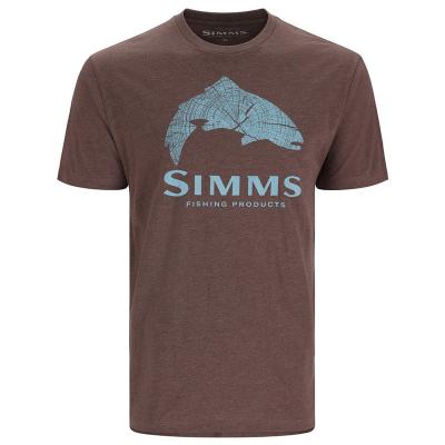 Футболка Simms Wood Trout Fill T-Shirt, Brown Heather, (M)