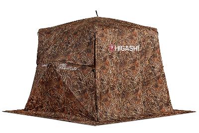 Картинка Кухня-шатер Higashi Pyramid Camp Camo 230X230X200, 4 кармана, 12 кг от магазина Главный Рыболовный