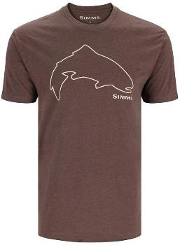 Футболка Simms Trout Outline T-Shirt, Brown Heather (M)