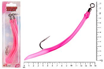 Крючок оснащенный кембриком Higashi Gummi Makk №12/0, 06 Pink (3 шт.)