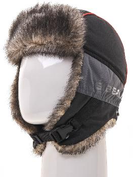 Шапка-ушанка зимняя Huntsman "Siberia", Breathable, серый/черный мех волк (56-58)