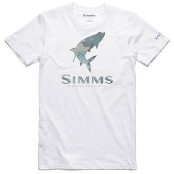 Картинка Футболка Simms Tarpon Hex Flo Camo T-Shirt, White, (L) от магазина Главный Рыболовный