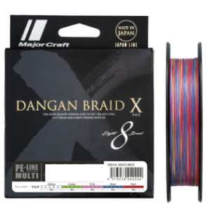 Шнур плетёный Major Craft Dangan Braid X8 Line №0,8 16 lb DBX8-200 м, разноцветный