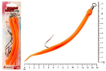 Крючок оснащенный кембриком Higashi Gummi Makk №12/0, 05 Orange (3 шт.)