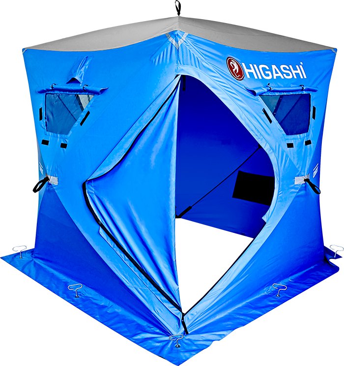 Палатка зимняя Higashi Comfort, стеклокомпозитный каркас, синяя