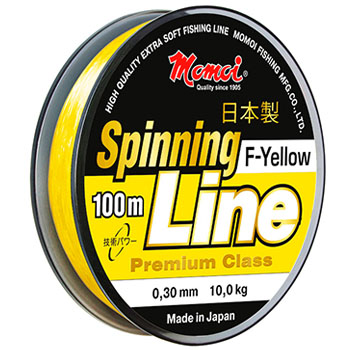 Леска Momoi Spinning Line F-Yellow 0,40 мм, 16,0 кг, 100 м, флуоресцентная(Япония)