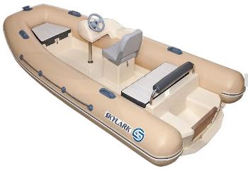 Лодка надувная Skylark Rib 365 бежевый, корпус белый, конуса круглые