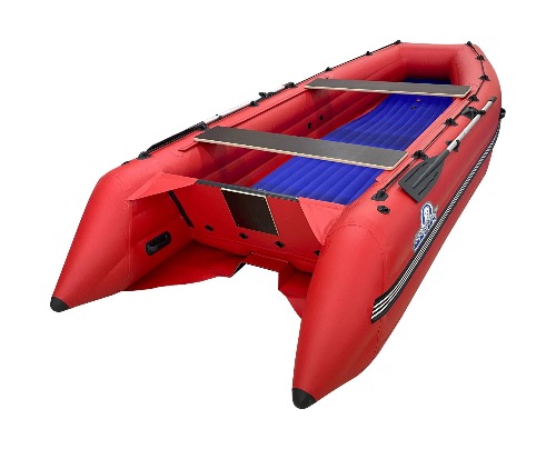 Лодка надувная Шерпа 430 Jet, цвет красный (ТПУ 0,7 мм, разъемный транец)