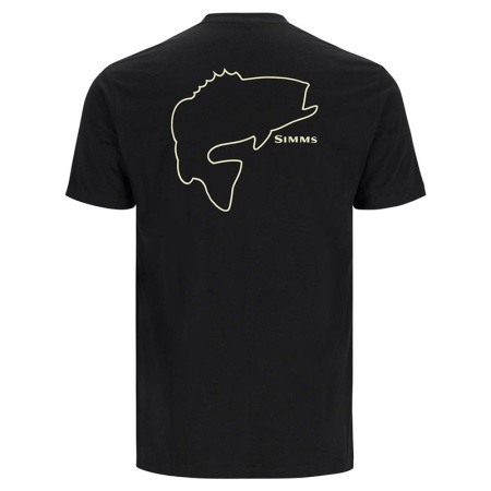Картинка Футболка Simms Bass Outline T-Shirt, Black (S) от магазина Главный Рыболовный
