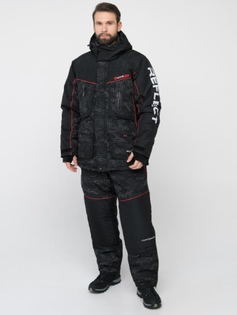 Картинка Костюм зимний Huntsman "Siberia Reflect", Reflex Membrane, чёрный (56-58/170-176) от магазина Главный Рыболовный