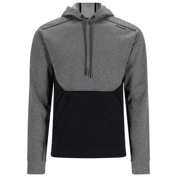 Картинка Толстовка Simms CX Hoody, Steel Heather/Black Heather (S) от магазина Главный Рыболовный