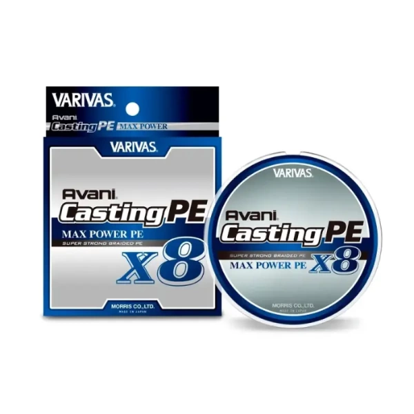 Картинка Шнур плетёный Varivas Avani Casting Max Power PE X8 №2, 33 lb, 200 м, белый от магазина Главный Рыболовный