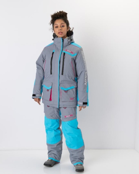 Картинка Костюм зимний женский Huntsman "Siberia Lady", Breathable, серый/голубой (44-46/158-164) от магазина Главный Рыболовный