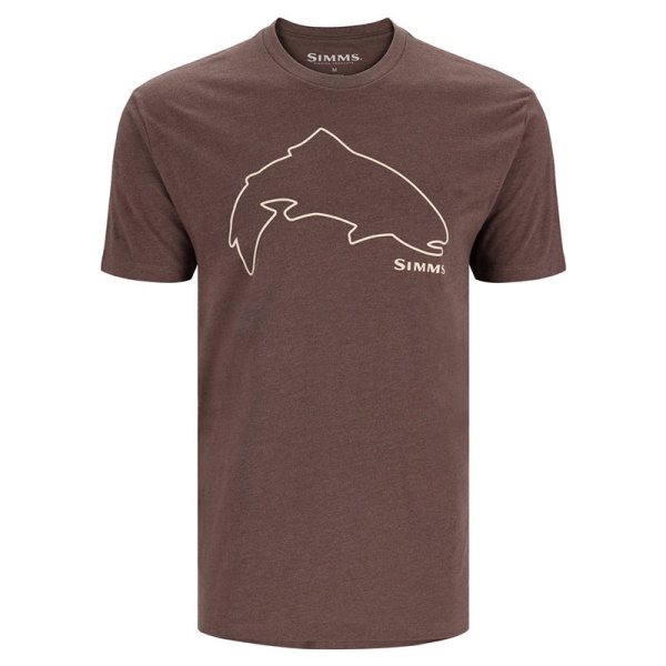 Картинка Футболка Simms Trout Outline T-Shirt, Brown Heather (L) от магазина Главный Рыболовный