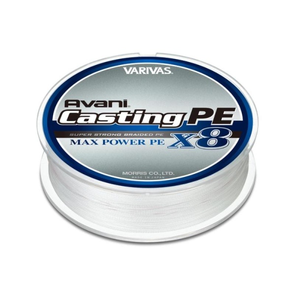 Картинка Шнур плетёный Varivas Avani Casting Max Power PE X8 №3, 48 lb, 300 м, белый от магазина Главный Рыболовный