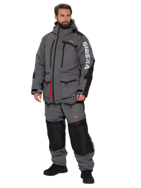 Картинка Костюм зимний Huntsman "Yukon Ice", Breathable, серый/чёрный (48-50/170-176) от магазина Главный Рыболовный