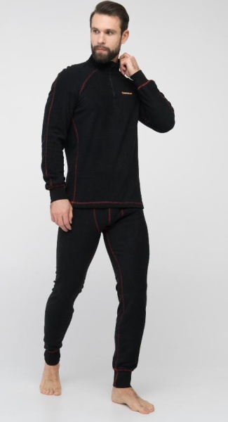 Картинка Термобельё Huntsman "Thermoline ZIP", флис, чёрный, (48-50, рост: L) от магазина Главный Рыболовный
