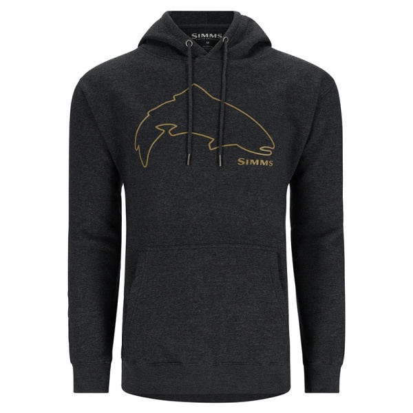 Картинка Толстовка Simms Trout Outline Hoody, Charcoal Heather (M)  от магазина Главный Рыболовный