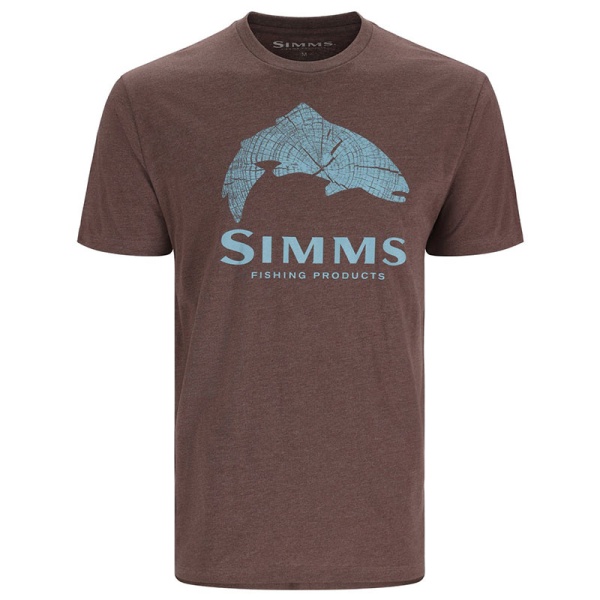 Картинка Футболка Simms Wood Trout Fill T-Shirt, Brown Heather, (M) от магазина Главный Рыболовный