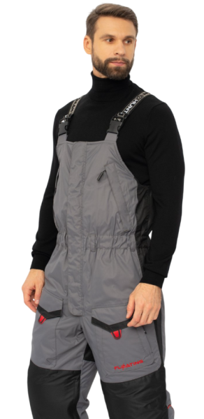 Картинка Костюм зимний Huntsman "Поплавок Siberia Floating", ткань Breathable, серо-чёрный, (52-54/182-188) от магазина Главный Рыболовный