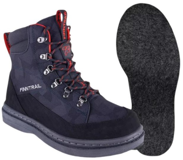 Картинка Ботинки забродные Finntrail Greenwood CamoShadowBlack, войлок, р.45 (12) от магазина Главный Рыболовный