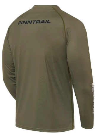 Картинка Лонгслив Finntrail Wave Fish Khaki (M) от магазина Главный Рыболовный
