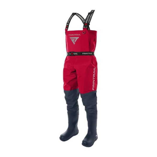Картинка Вейдерсы детские с сапогом Finntrail Airman Kids Red (134-140) от магазина Главный Рыболовный
