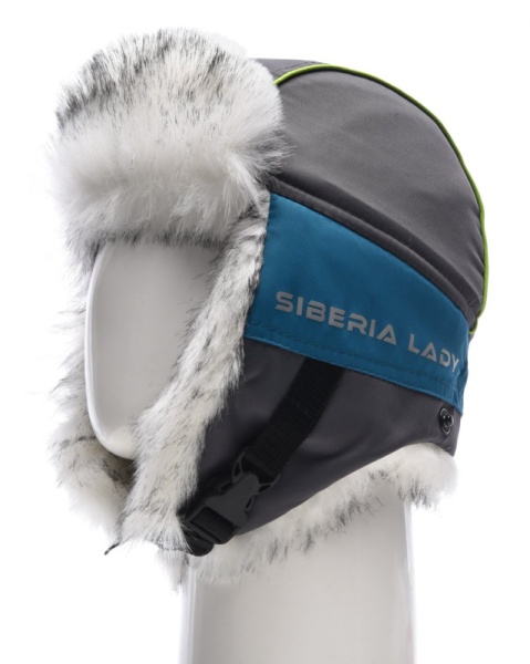 Картинка Шапка-ушанка зимняя Huntsman "Siberia Lady", Breathable, бирюза/серый (54-56) от магазина Главный Рыболовный