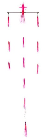 Картинка Оснастка для тунца, лакедры Higashi 18 Right Direction Flock fish 9 Squid, pink tiger от магазина Главный Рыболовный