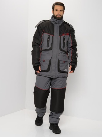 Картинка Костюм зимний Huntsman "Siberia LUX", Breathable, серый/черный (44-46/182-188) от магазина Главный Рыболовный