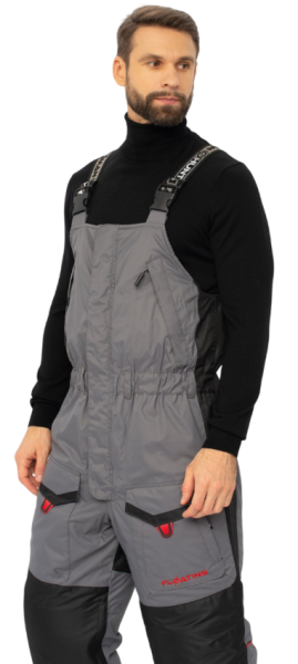 Картинка Костюм зимний Huntsman "Поплавок Siberia Floating", ткань Breathable, серо-чёрный, (56-58/182-188) от магазина Главный Рыболовный