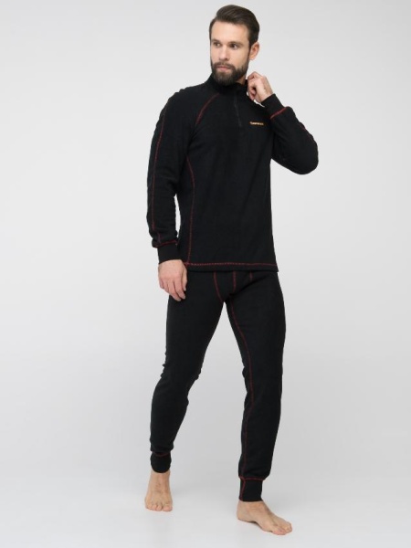 Картинка Термобельё Huntsman "Thermoline ZIP", флис, чёрный, (56-58, Рост: 2XL) от магазина Главный Рыболовный