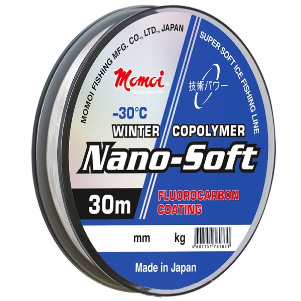 Леска Momoi Nano-Soft Winter 0,181 мм, 3,7 кг, 30 м, прозрачная