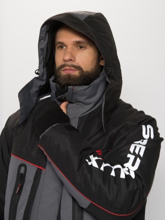 Картинка Костюм зимний Huntsman "Siberia LUX", Breathable, серый/черный (44-46/182-188) от магазина Главный Рыболовный
