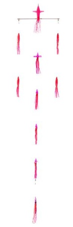 Картинка Оснастка для ловли тунца, лакедры Higashi 18 Flock fish 9 Squid, pink tiger от магазина Главный Рыболовный