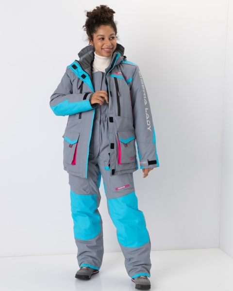 Картинка Костюм зимний женский Huntsman "Siberia Lady", Breathable, серый/голубой (48-50/170-176) от магазина Главный Рыболовный