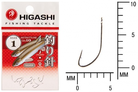 Крючок Higashi Akitakitsune ringed №1 Silver от магазина Главный Рыболовный