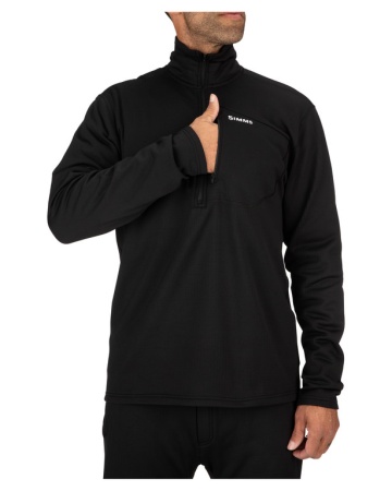 Картинка Пуловер Simms Thermal 1/4 Zip Top, Black (M) от магазина Главный Рыболовный