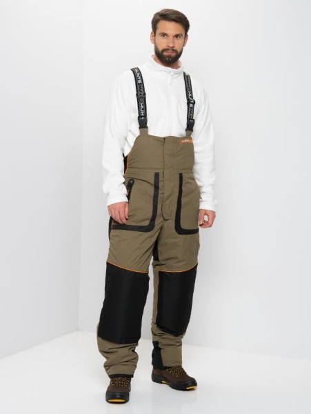 Картинка Костюм зимний Huntsman "Siberia LUX", Breathable, хаки/чёрный (56-58/182-188) от магазина Главный Рыболовный
