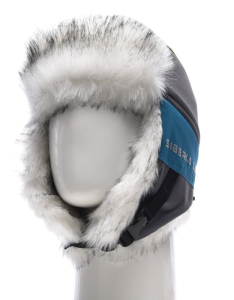 Картинка Шапка-ушанка зимняя Huntsman "Siberia Lady", Breathable, бирюза/серый (54-56) от магазина Главный Рыболовный