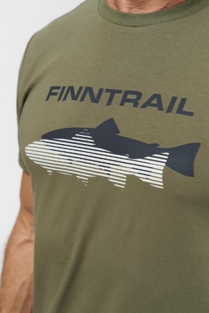 Картинка Футболка Finntrail Shadow fish, Khaki_N (L) от магазина Главный Рыболовный