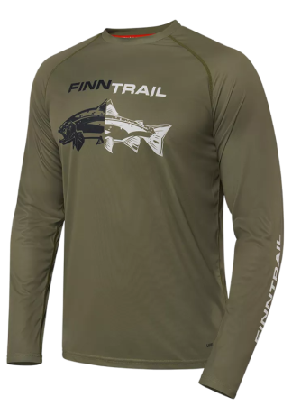 Картинка Лонгслив Finntrail Wave Fish Khaki (S) от магазина Главный Рыболовный