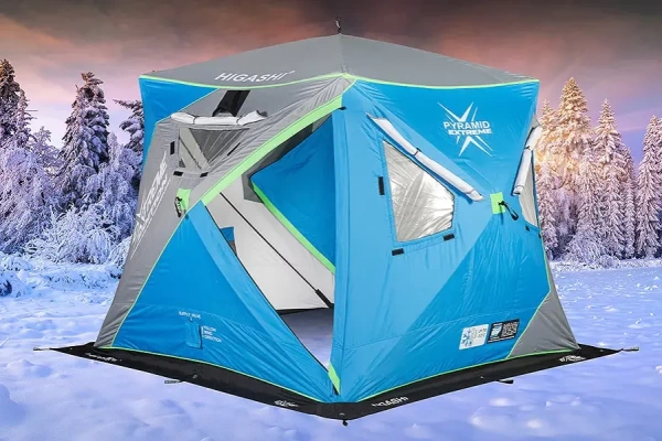 Картинка Палатка зимняя Higashi Pyramid Extreme, стеклокомпозитный каркас, синяя от магазина Главный Рыболовный